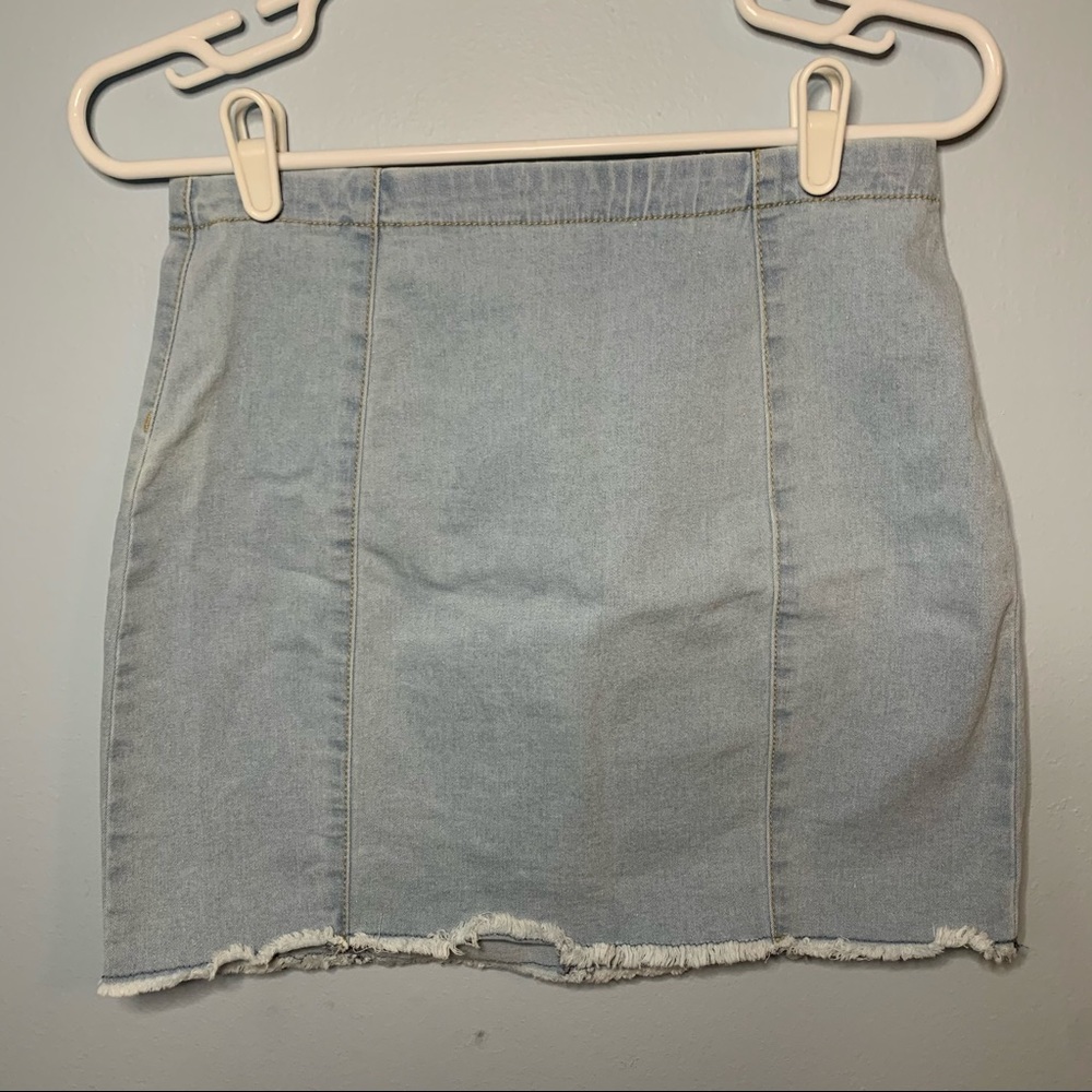 Light Wash Mini Jean Skirt